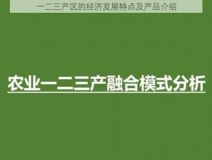 一二三产区的经济发展特点及产品介绍