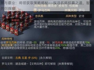 征服与霸业：将领获取策略揭秘——探寻名将招募之道，智勇双全共创辉煌