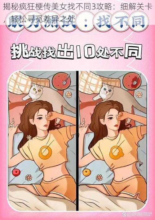 揭秘疯狂梗传美女找不同3攻略：细解关卡，轻松寻觅差异之处