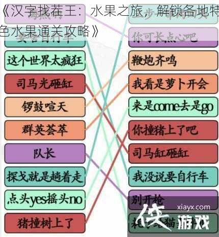 《汉字找茬王：水果之旅，解锁各地特色水果通关攻略》