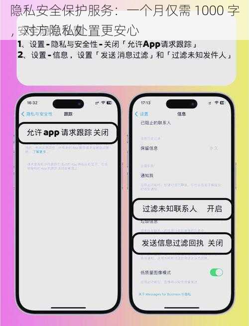 隐私安全保护服务：一个月仅需 1000 字，对方隐私处置更安心