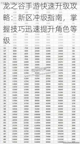 龙之谷手游快速升级攻略：新区冲级指南，掌握技巧迅速提升角色等级