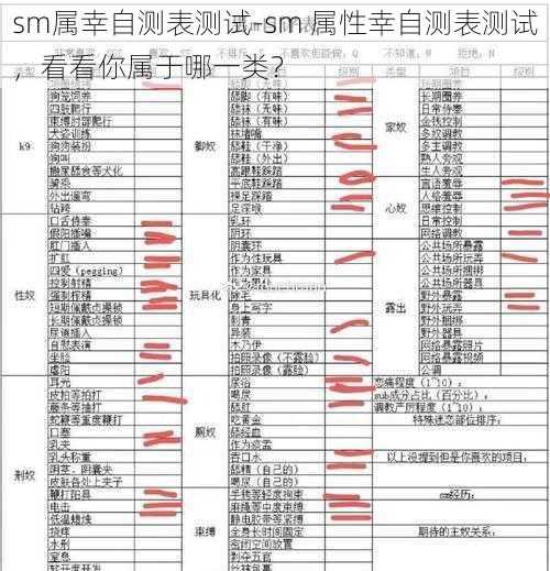 sm属幸自测表测试-sm 属性幸自测表测试，看看你属于哪一类？