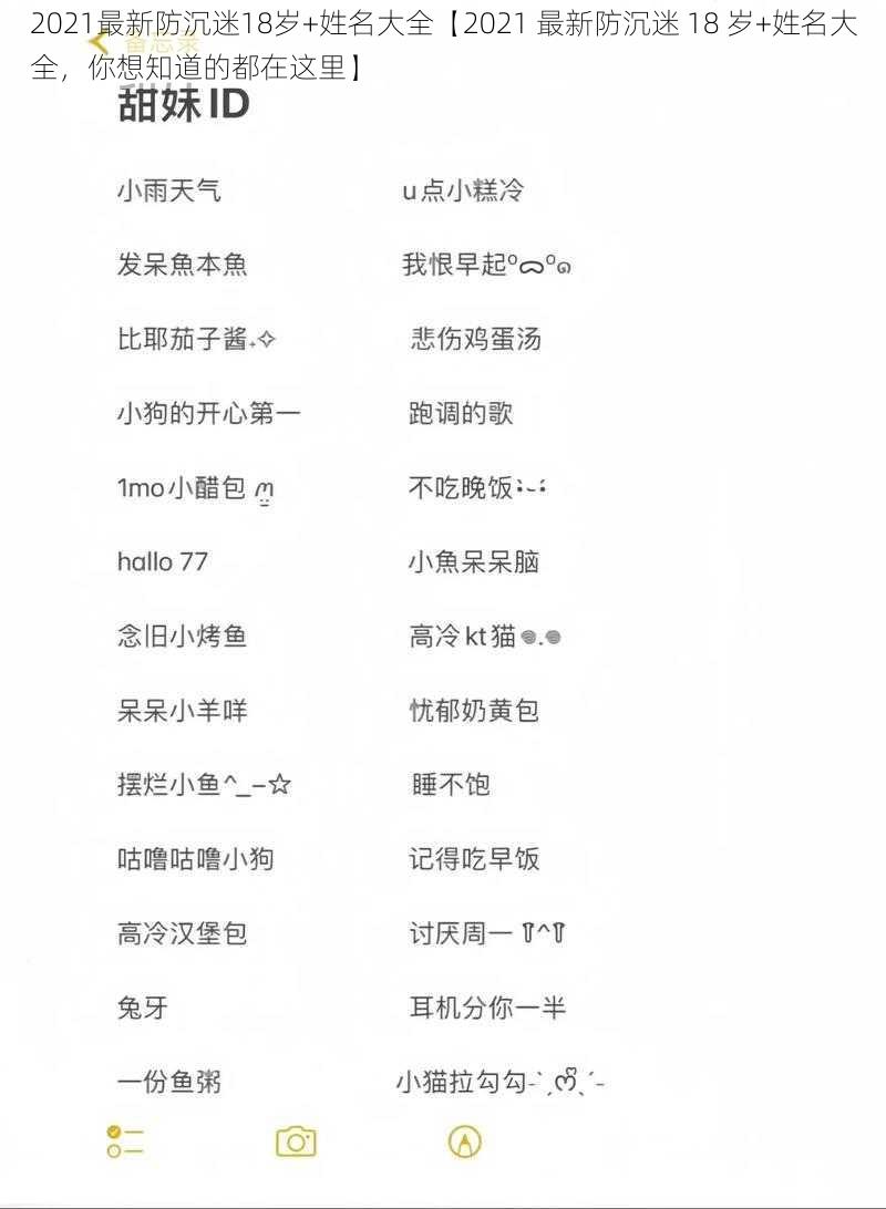 2021最新防沉迷18岁+姓名大全【2021 最新防沉迷 18 岁+姓名大全，你想知道的都在这里】