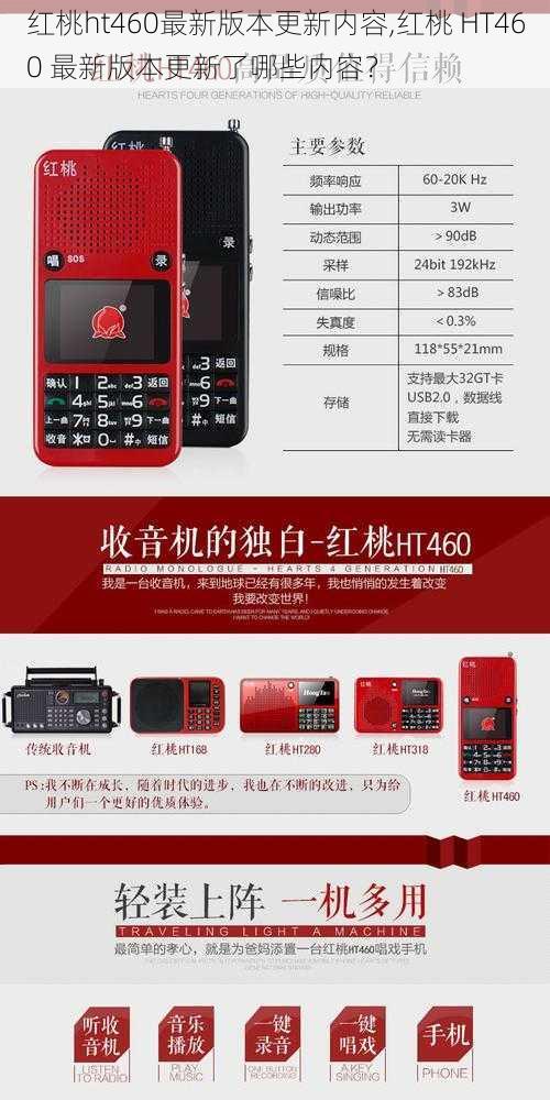 红桃ht460最新版本更新内容,红桃 HT460 最新版本更新了哪些内容？