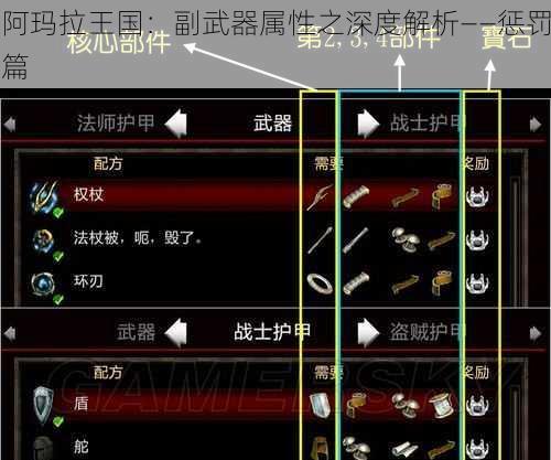 阿玛拉王国：副武器属性之深度解析——惩罚篇