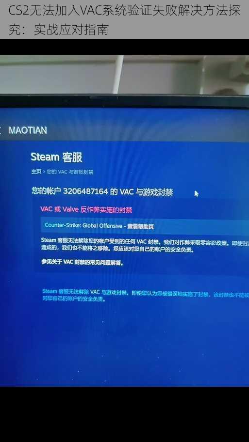 CS2无法加入VAC系统验证失败解决方法探究：实战应对指南