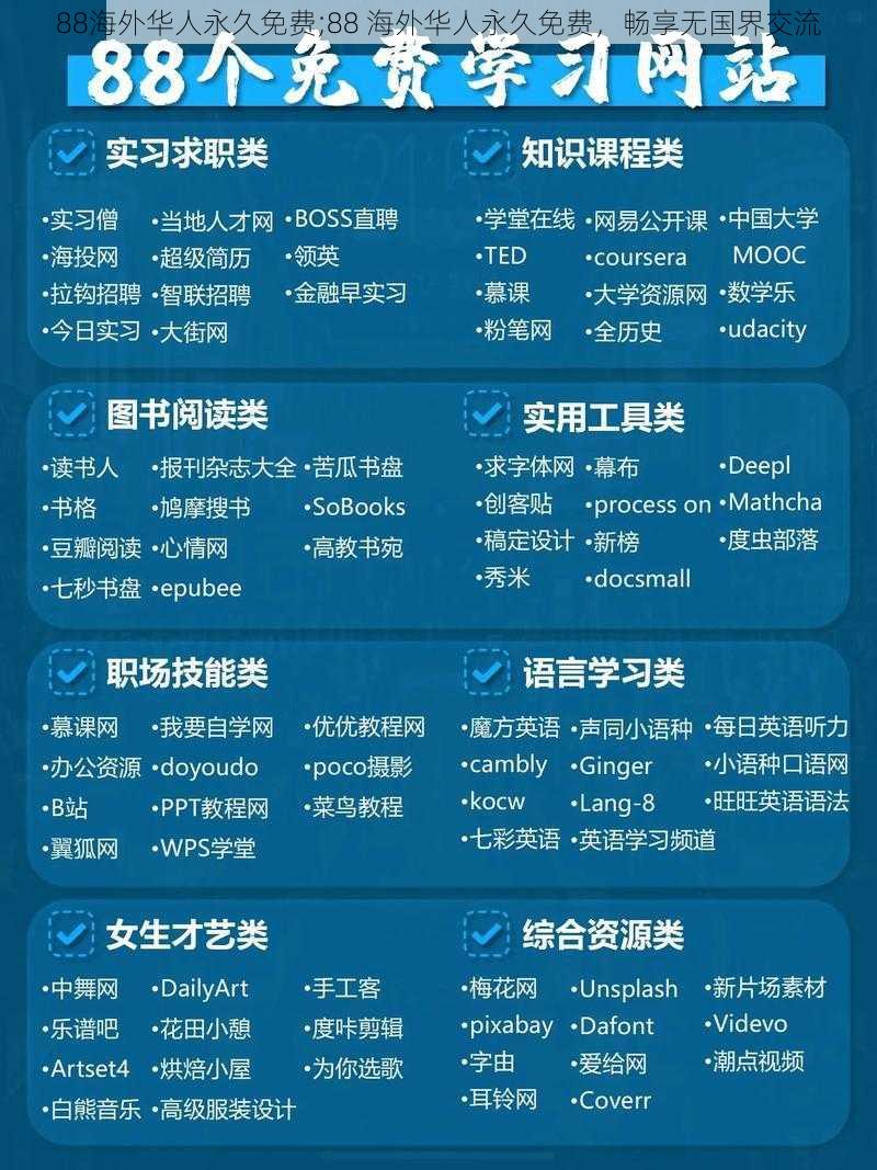 88海外华人永久免费;88 海外华人永久免费，畅享无国界交流