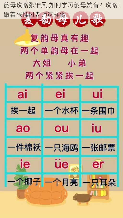 韵母攻略张惟风,如何学习韵母发音？攻略：跟着张惟风老师这样做