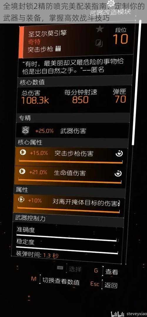 全境封锁2精防喷完美配装指南：定制你的武器与装备，掌握高效战斗技巧