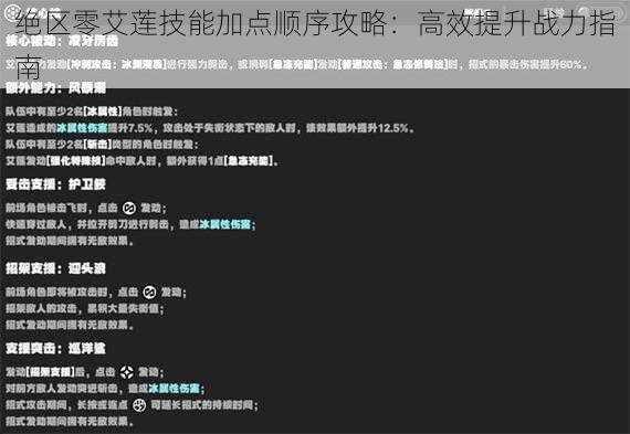 绝区零艾莲技能加点顺序攻略：高效提升战力指南