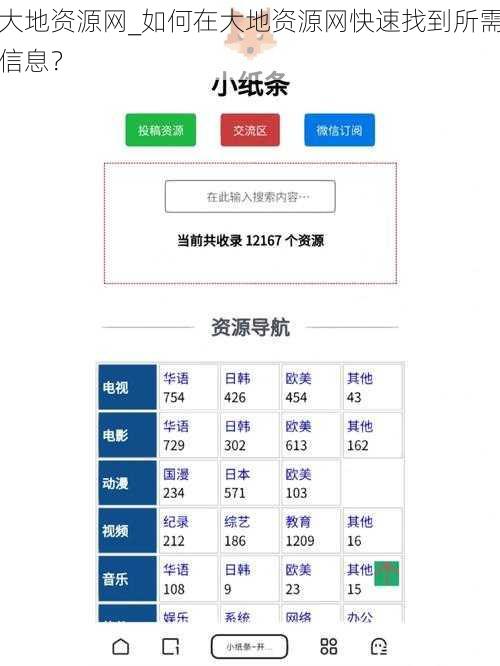 大地资源网_如何在大地资源网快速找到所需信息？