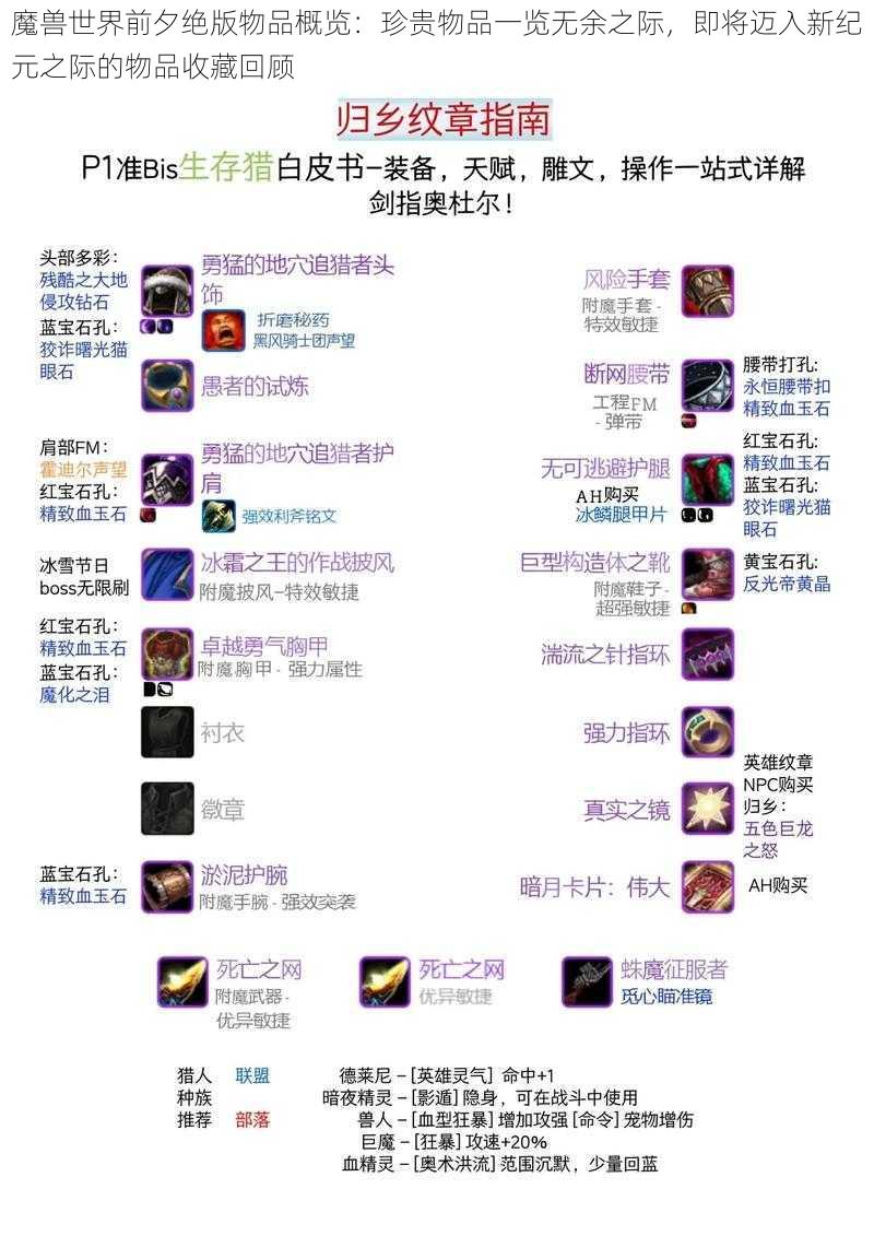 魔兽世界前夕绝版物品概览：珍贵物品一览无余之际，即将迈入新纪元之际的物品收藏回顾