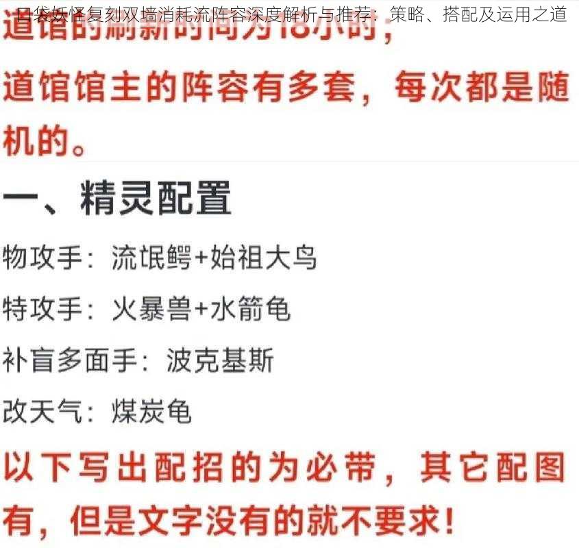 口袋妖怪复刻双墙消耗流阵容深度解析与推荐：策略、搭配及运用之道