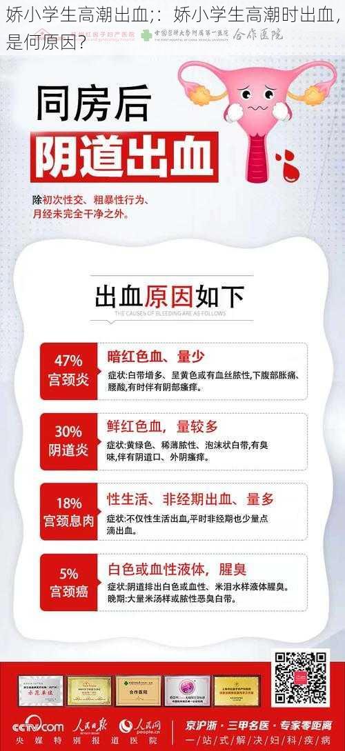 娇小学生高潮出血;：娇小学生高潮时出血，是何原因？