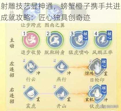 射雕技艺显神通，螃蟹橙子携手共进成就攻略：匠心独具创奇迹