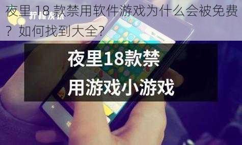 夜里 18 款禁用软件游戏为什么会被免费？如何找到大全？