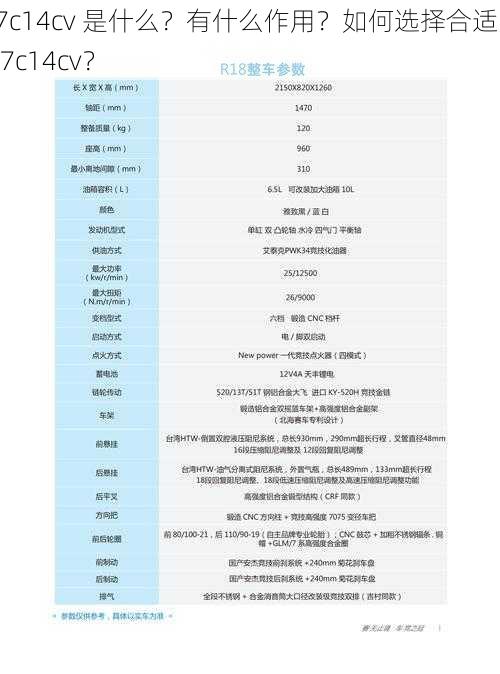 17c14cv 是什么？有什么作用？如何选择合适的 17c14cv？