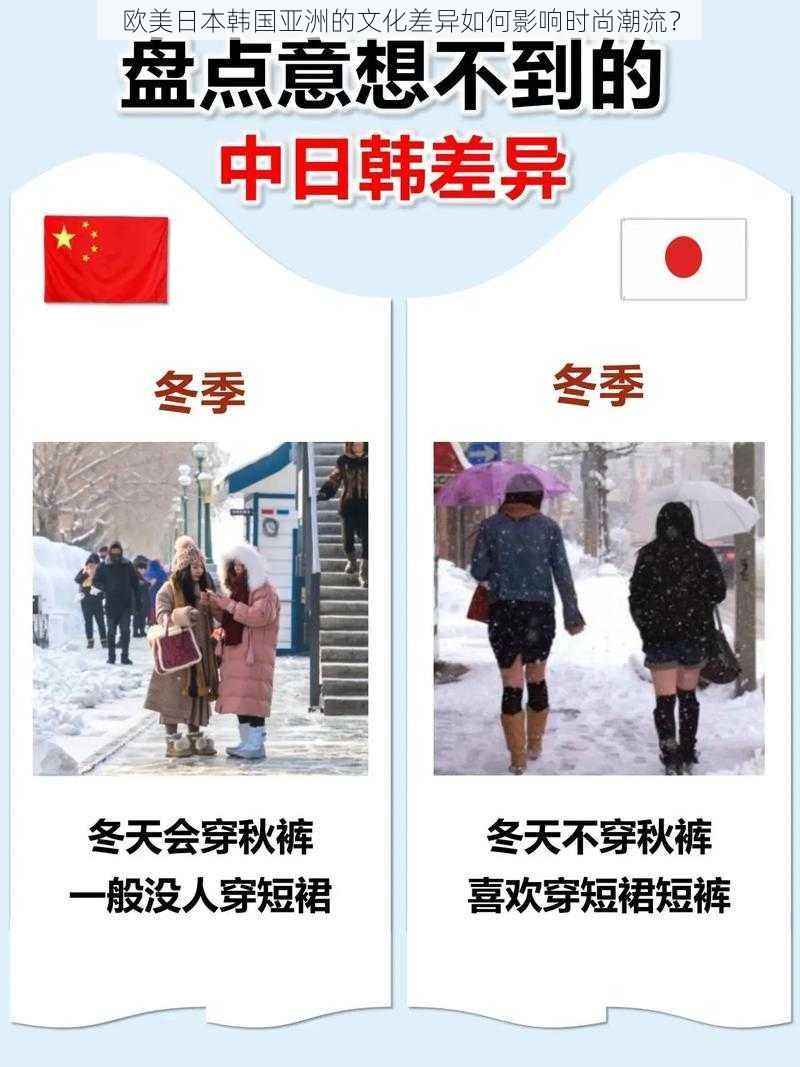 欧美日本韩国亚洲的文化差异如何影响时尚潮流？